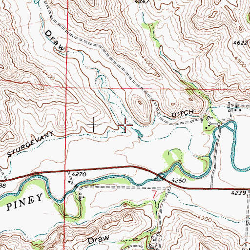 Topographic Map of Williams Draw, WY