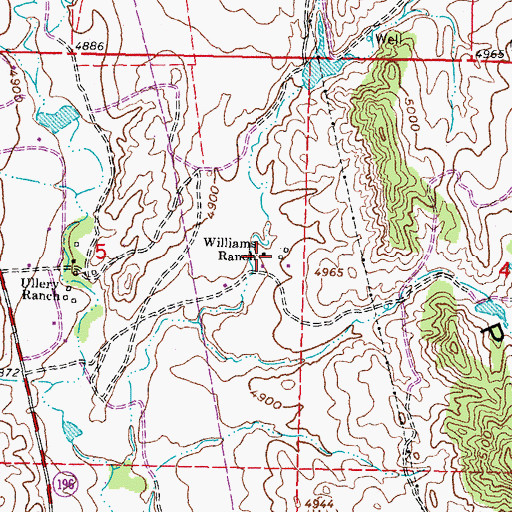 Topographic Map of Williams Ranch, WY