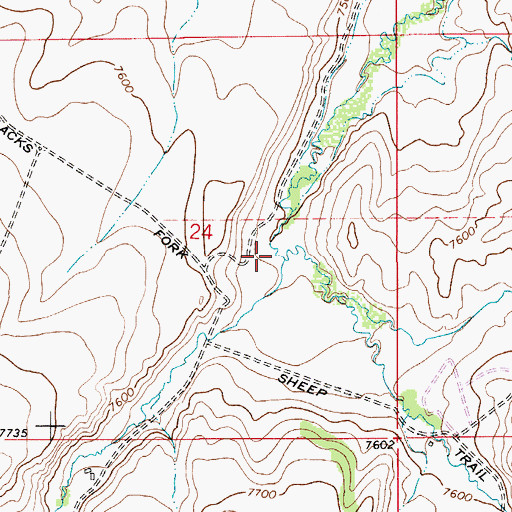Topographic Map of Willow Creek, WY