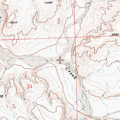 Topographic Map of Willow Creek, WY