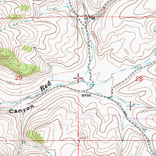 Topographic Map of Willow Creek, WY