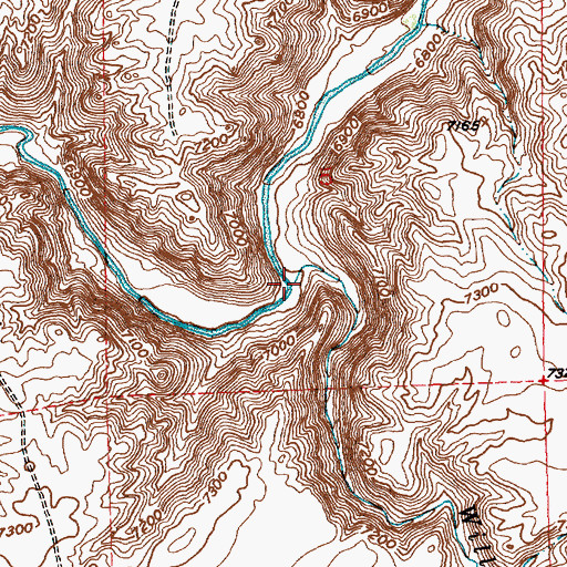 Topographic Map of Willow Creek, WY