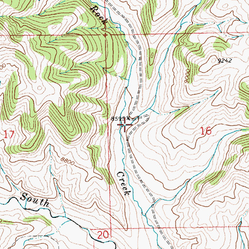 Topographic Map of Willow Creek, WY