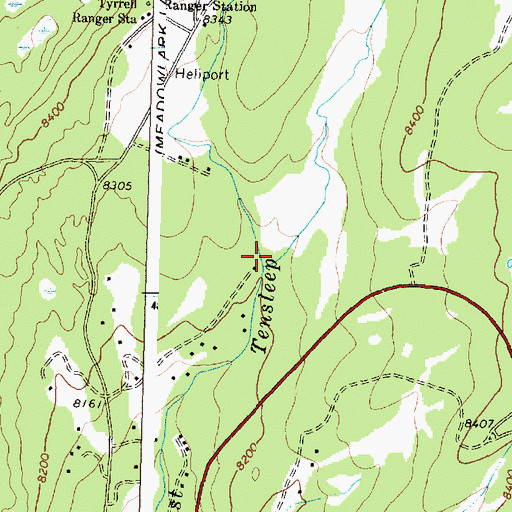 Topographic Map of Willow Creek, WY