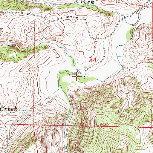 Topographic Map of Willow Creek, WY