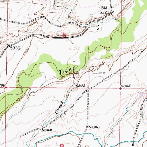 Topographic Map of Willow Creek, WY