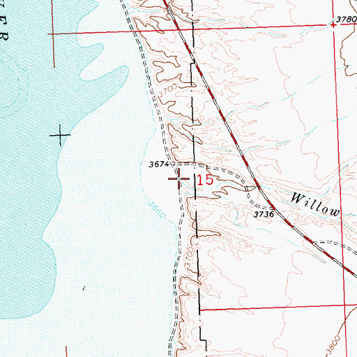 Topographic Map of Willow Creek, WY