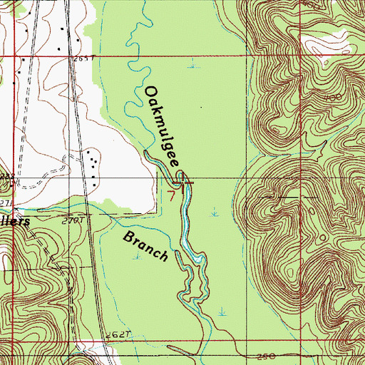Topographic Map of Fullers Branch, AL