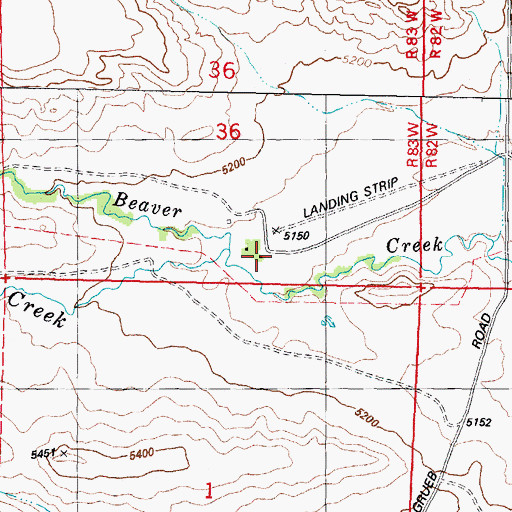 Topographic Map of Willow Glen Ranch, WY