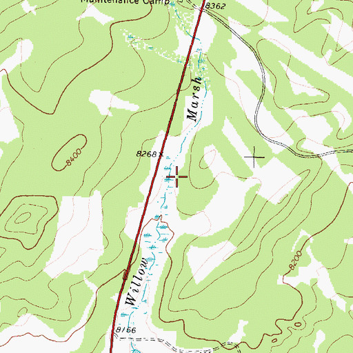Topographic Map of Willow Marsh, WY