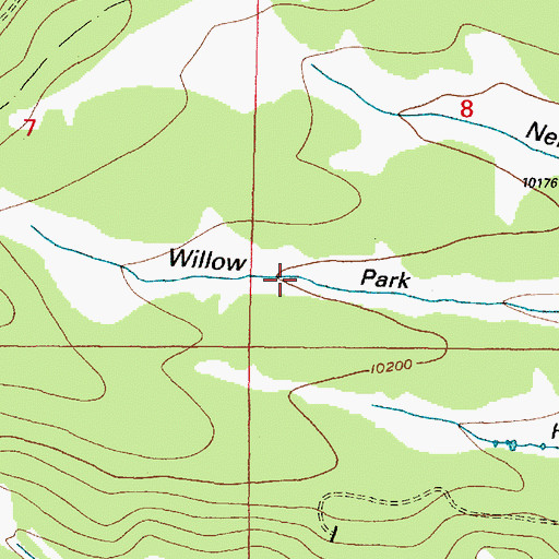 Topographic Map of Willow Park, WY