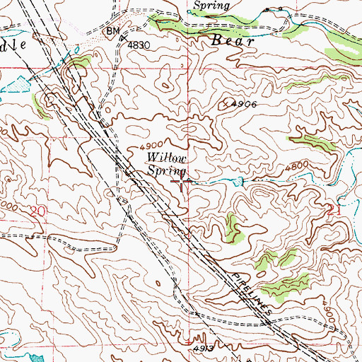 Topographic Map of Willow Spring, WY