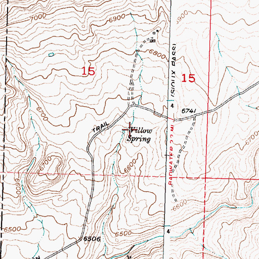 Topographic Map of Willow Spring, WY