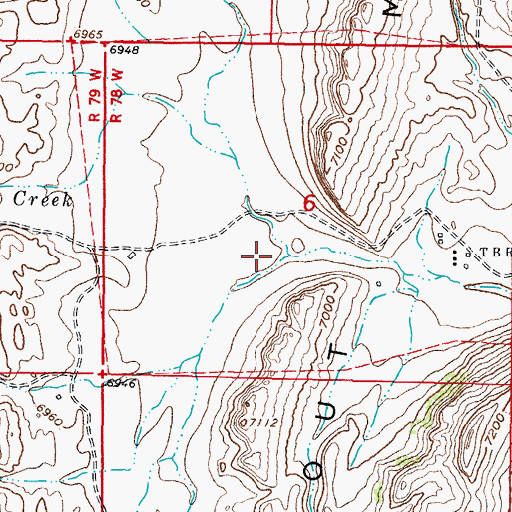 Topographic Map of Willow Spring Creek, WY