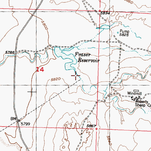 Topographic Map of Willow Springs Draw, WY
