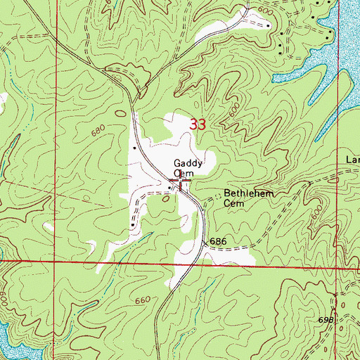 Topographic Map of Gaddy Cemetery, AL