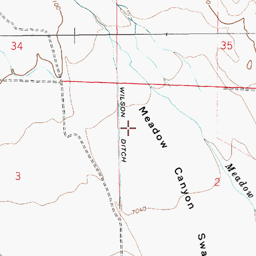 Topographic Map of Wilson Ditch, WY