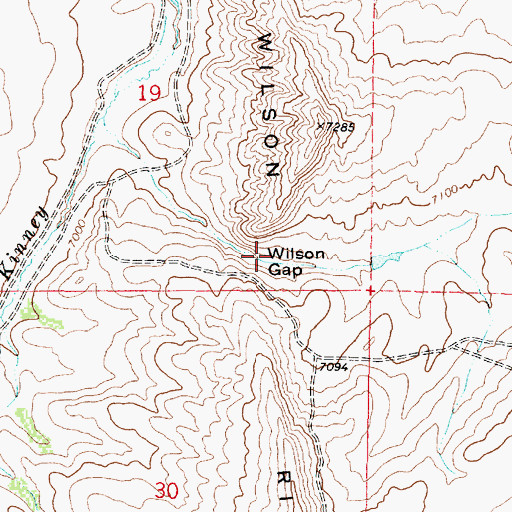 Topographic Map of Wilson Gap, WY