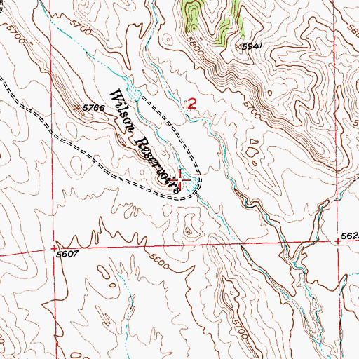 Topographic Map of Wilson Reservoir, WY