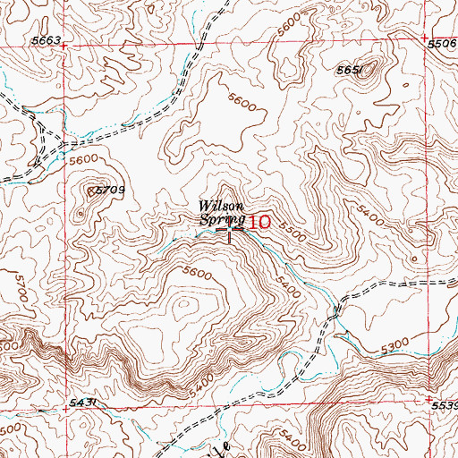 Topographic Map of Wilson Spring, WY