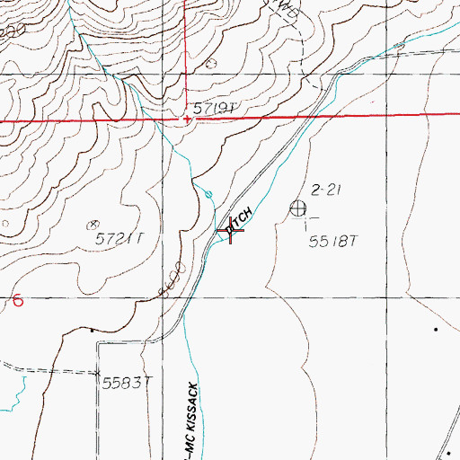 Topographic Map of Wilson-McKissack Ditch, WY