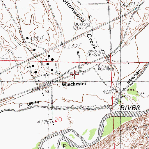 Topographic Map of Winchester Chatham Station, WY