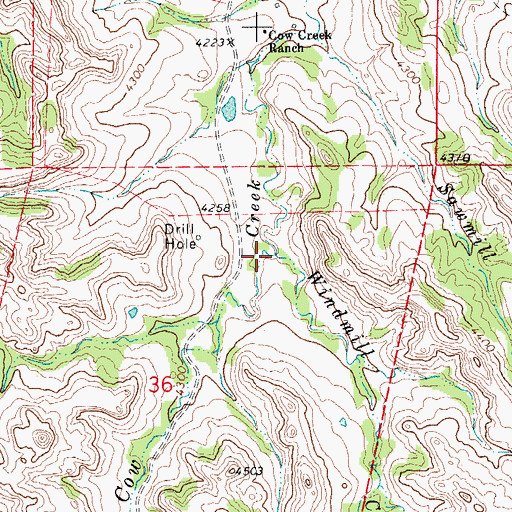 Topographic Map of Windmill Creek, WY