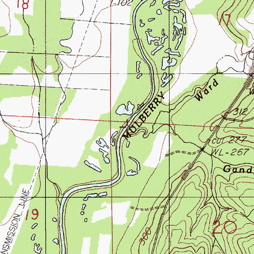 Topographic Map of Gandy Creek, AL