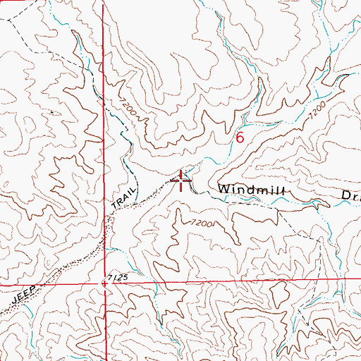 Topographic Map of Windmill Draw, WY