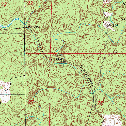 Topographic Map of Garing Creek, AL