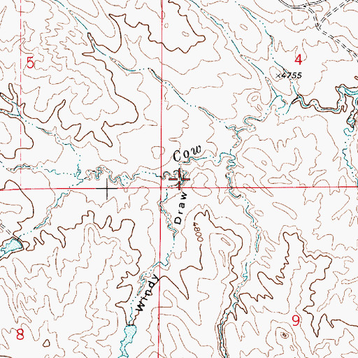Topographic Map of Windy Draw, WY