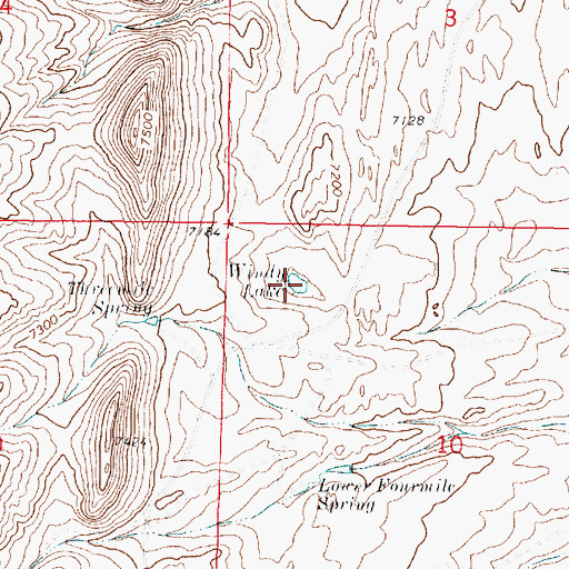 Topographic Map of Windy Lake, WY
