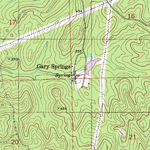 Topographic Map of Gary Springs, AL