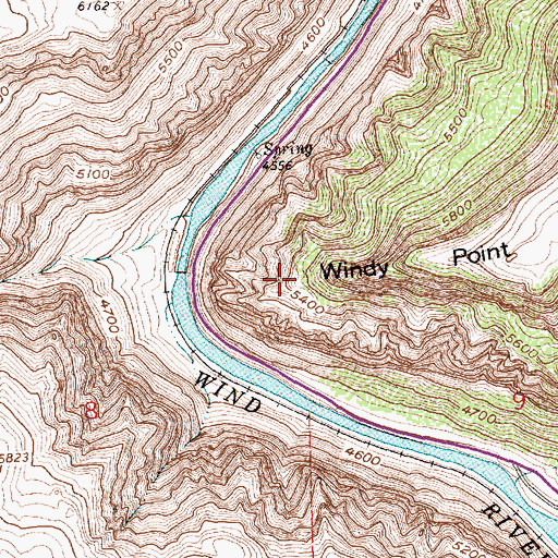 Topographic Map of Windy Point, WY