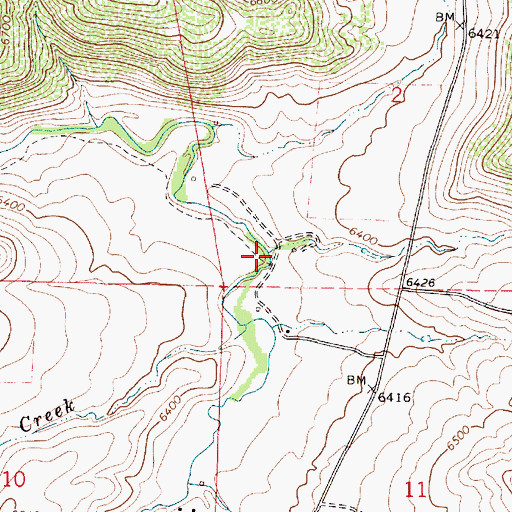 Topographic Map of Windy Ridge Creek, WY