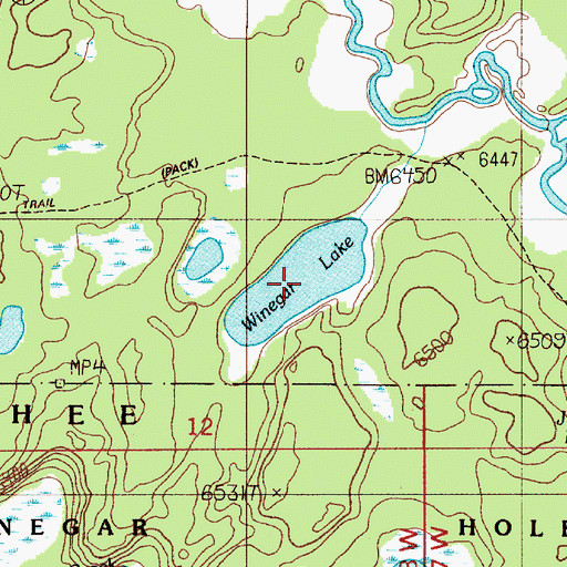 Topographic Map of Winegar Lake, WY