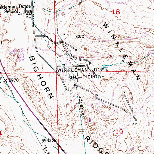 Topographic Map of Winkleman Dome Oil Field, WY