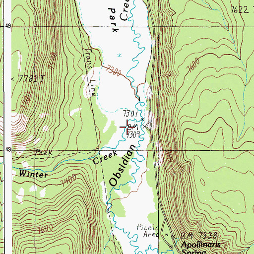Topographic Map of Winter Creek, WY