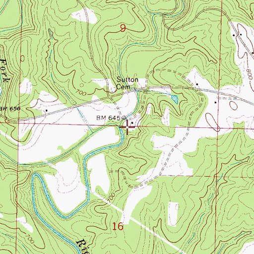 Topographic Map of Georgia Creek, AL