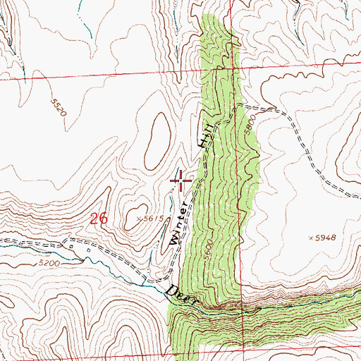 Topographic Map of Winter Hill, WY