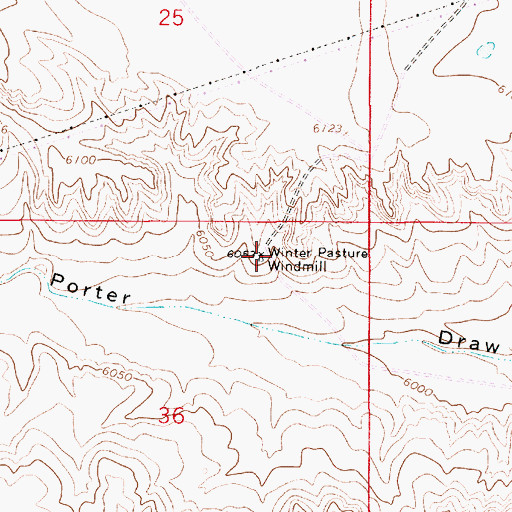 Topographic Map of Winter Pasture Windmill, WY