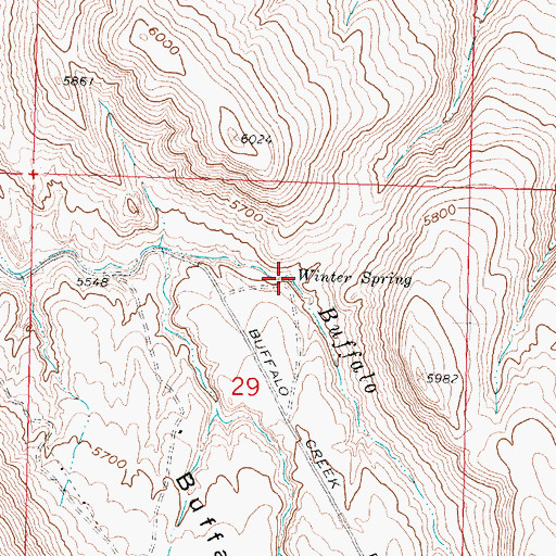 Topographic Map of Winter Spring, WY