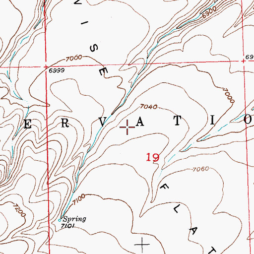 Topographic Map of Wise Flat, WY
