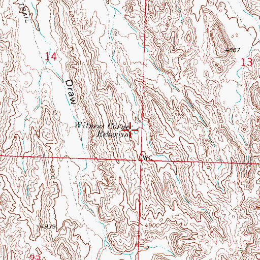 Topographic Map of Witness Corner Reservoir, WY