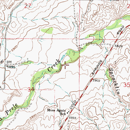 Topographic Map of Wolf Creek, WY
