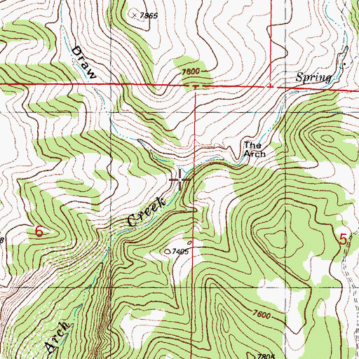 Topographic Map of Wolf Den Draw, WY