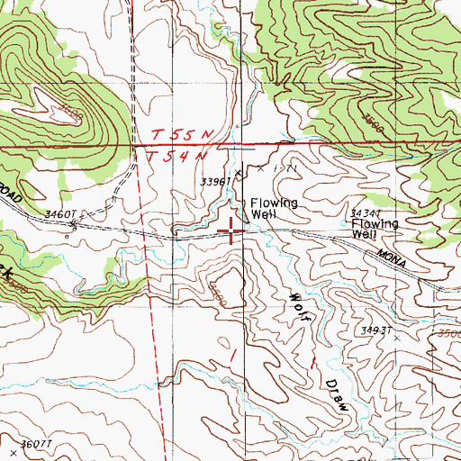 Topographic Map of Elk Creek, WY
