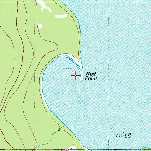 Topographic Map of Wolf Point, WY