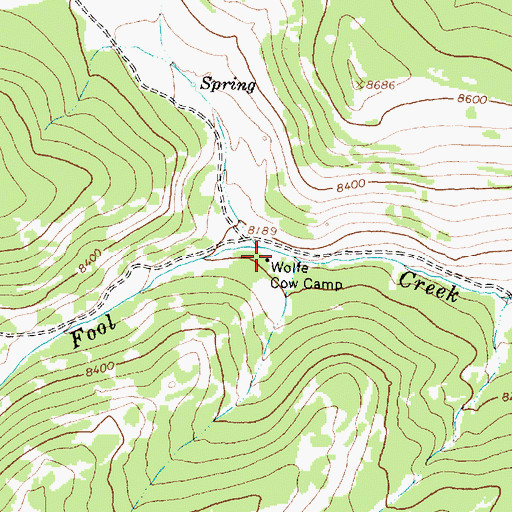 Topographic Map of Wolfe Cow Camp, WY