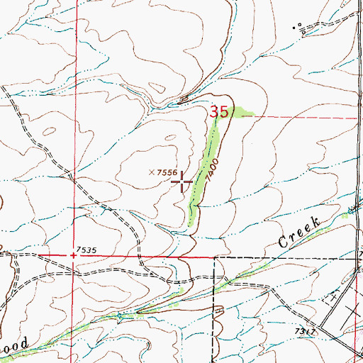 Topographic Map of Wolford Ditch, WY